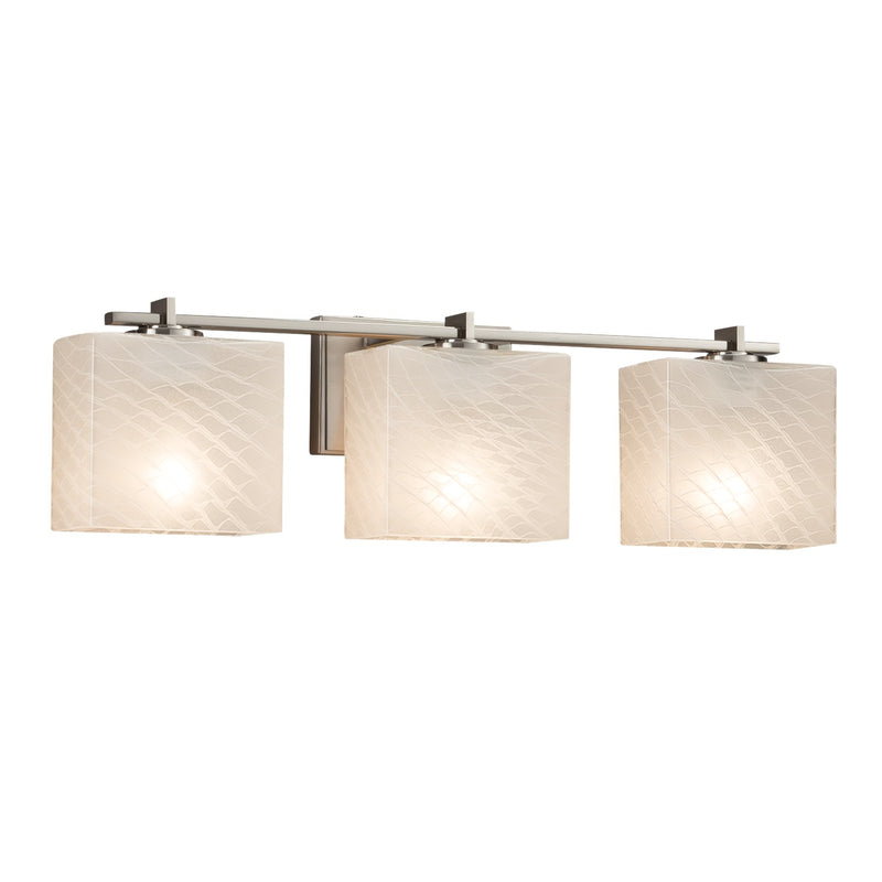 Justice Designs FSN-8443-55-WEVE-NCKL Three Light Bath Bar, Brushed Nickel