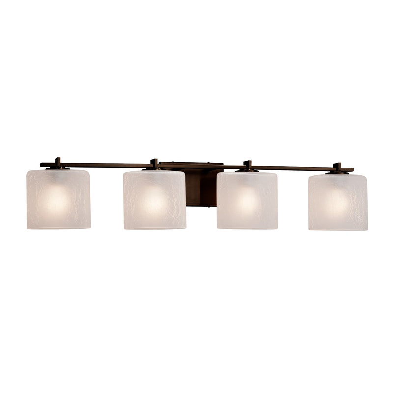 Justice Designs FSN-8444-30-FRCR-DBRZ Four Light Bath Bar, Dark Bronze