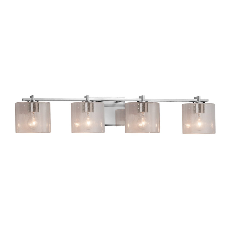 Justice Designs FSN-8444-30-SEED-CROM Four Light Bath Bar, Polished Chrome