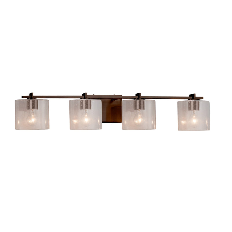 Justice Designs FSN-8444-30-SEED-DBRZ Four Light Bath Bar, Dark Bronze