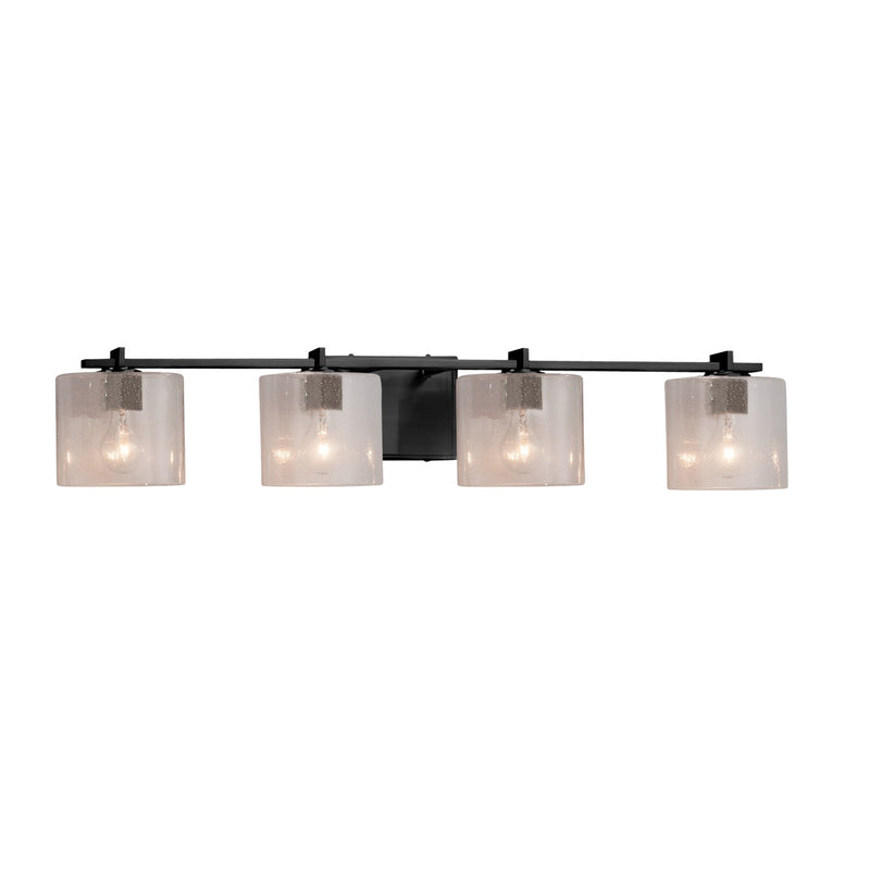 Justice Designs FSN-8444-30-SEED-MBLK Four Light Bath Bar, Matte Black