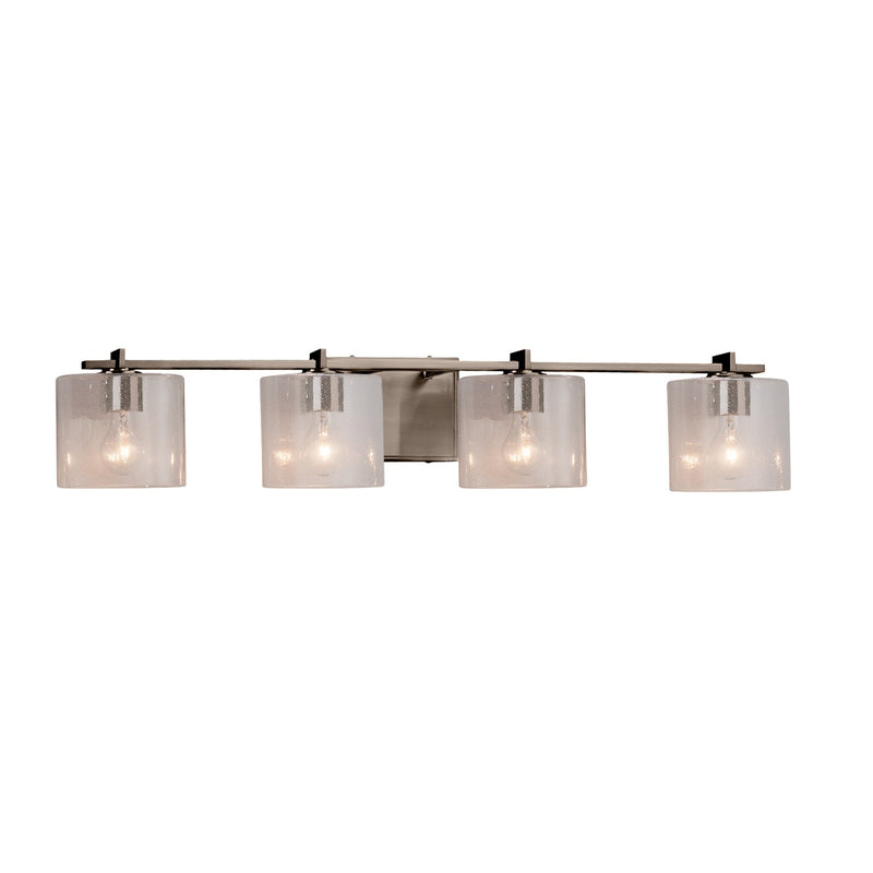 Justice Designs FSN-8444-30-SEED-NCKL Four Light Bath Bar, Brushed Nickel