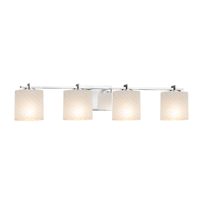 Justice Designs FSN-8444-30-WEVE-CROM Four Light Bath Bar, Polished Chrome