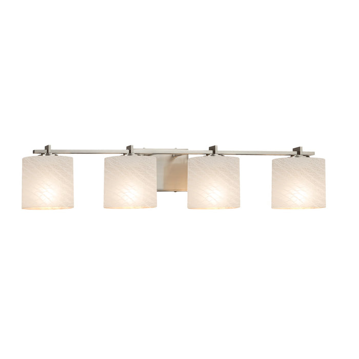Justice Designs FSN-8444-30-WEVE-NCKL Four Light Bath Bar, Brushed Nickel