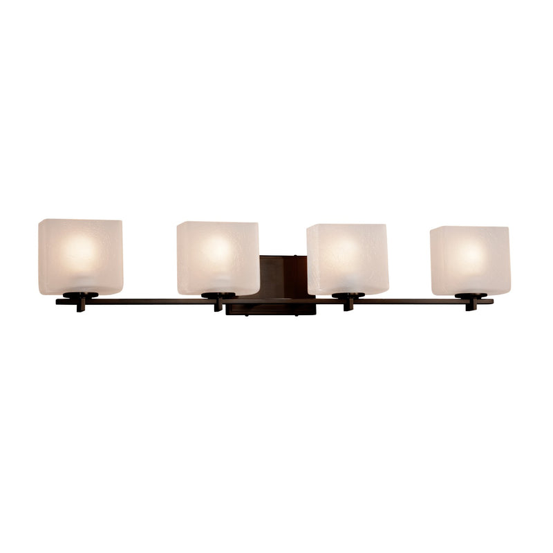 Justice Designs FSN-8444-55-FRCR-DBRZ Four Light Bath Bar, Dark Bronze