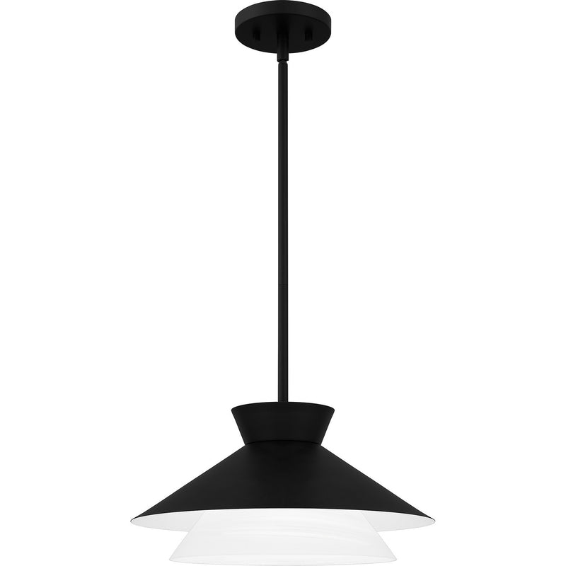 Quoizel QP6171MBK One Light Pendant, Matte Black
