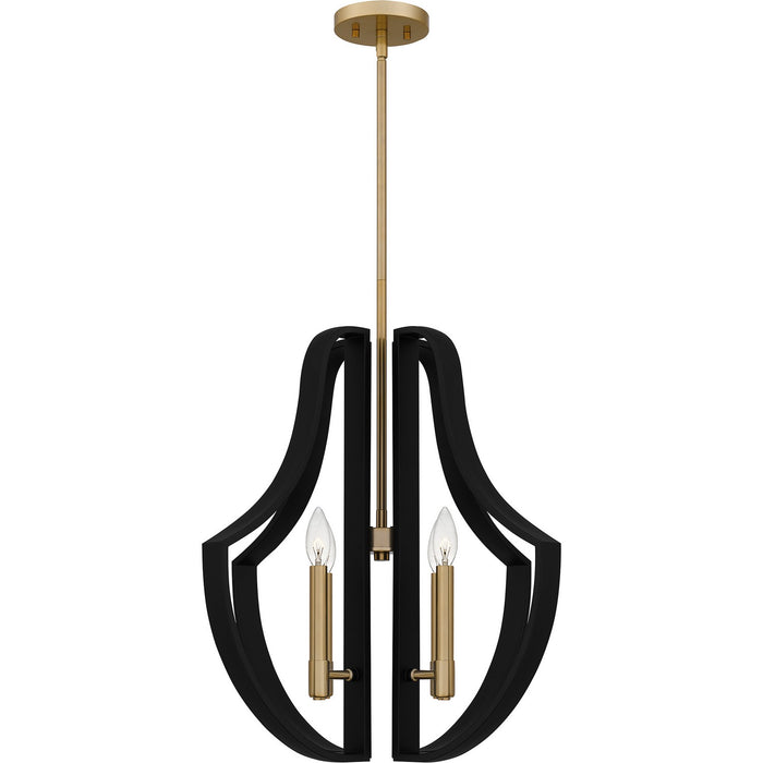 Quoizel QP6188MBK Four Light Pendant, Matte Black