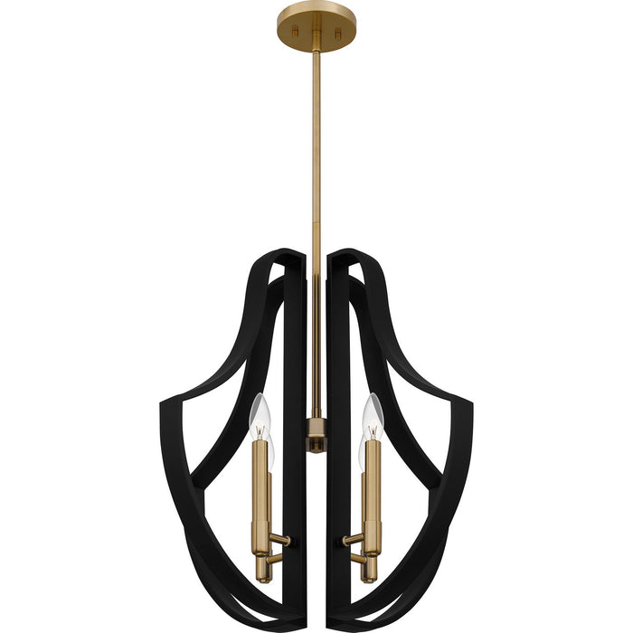 Quoizel QP6188MBK Four Light Pendant, Matte Black