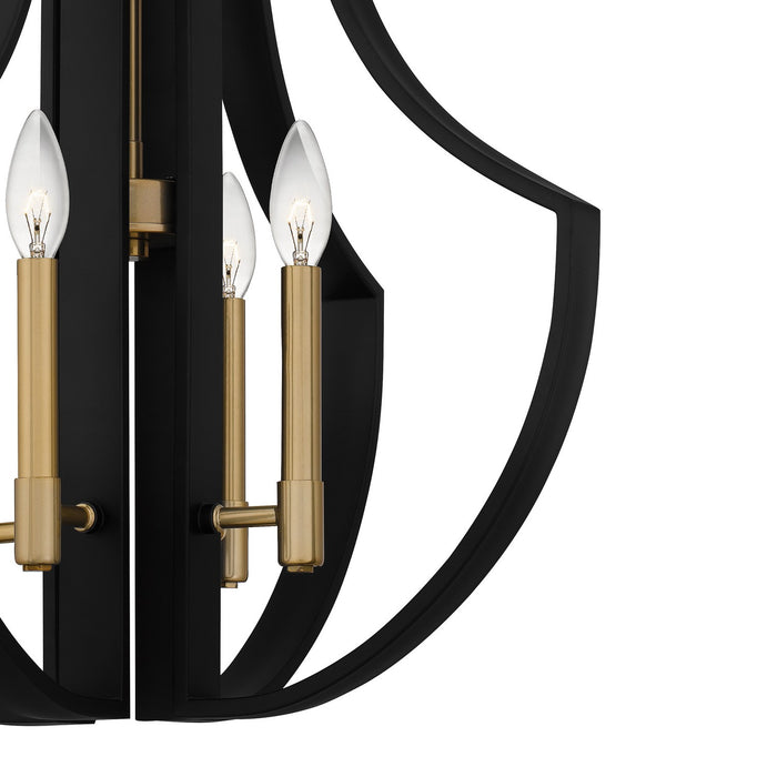 Quoizel QP6188MBK Four Light Pendant, Matte Black