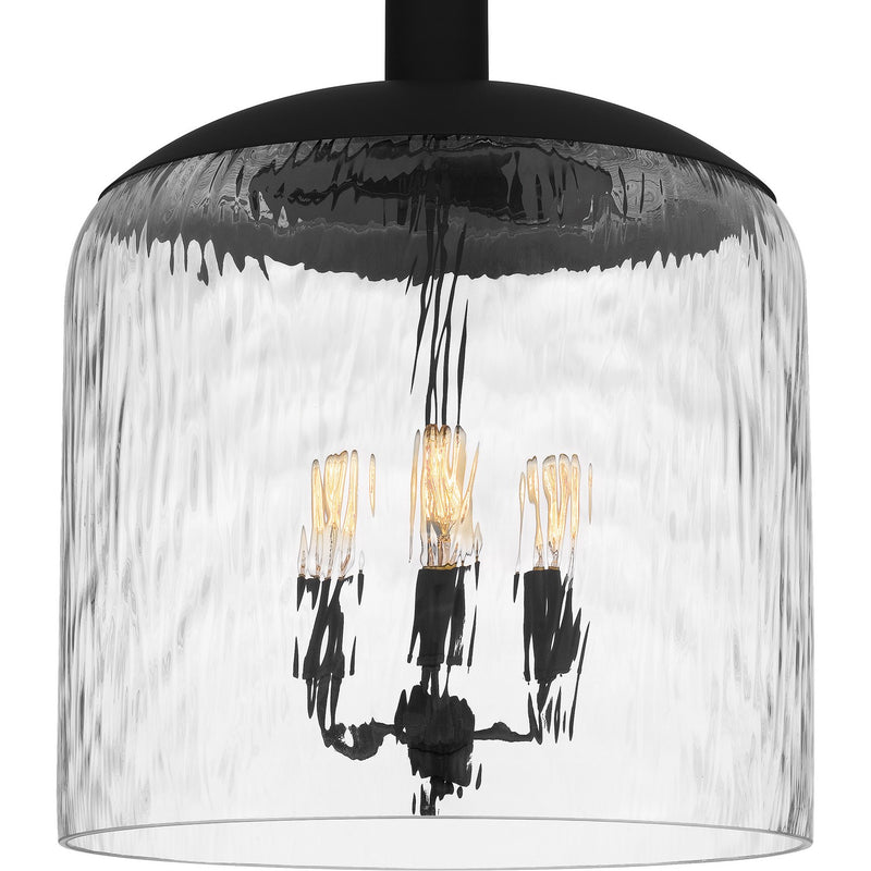 Quoizel QP6205MBK Three Light Pendant, Matte Black