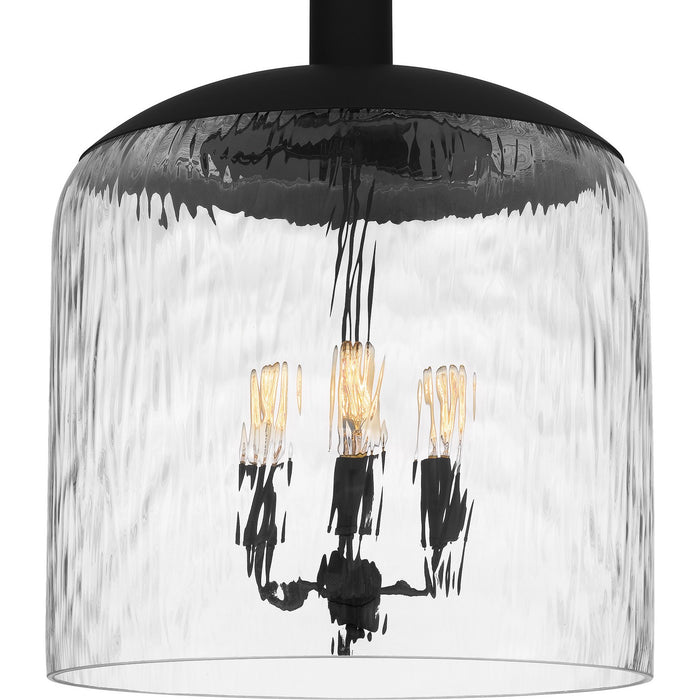 Quoizel QP6205MBK Three Light Pendant, Matte Black