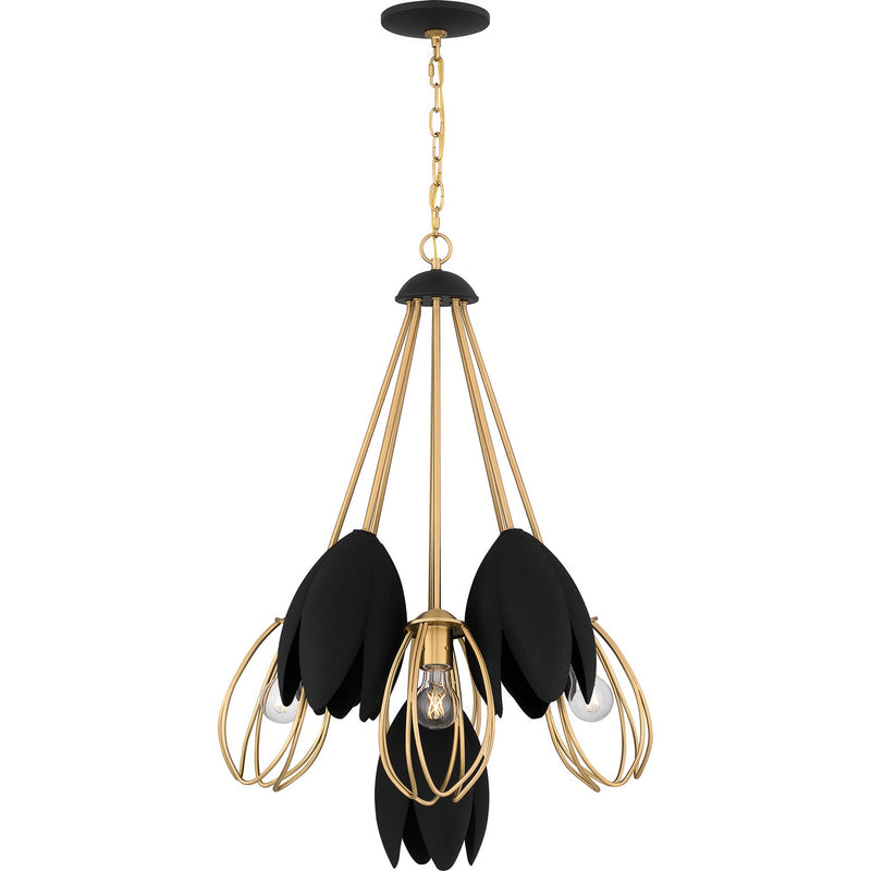 Quoizel QP6214BWS Four Light Pendant, Brushed Weathered Brass