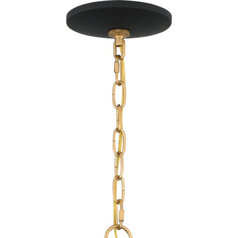 Quoizel QP6214BWS Four Light Pendant, Brushed Weathered Brass