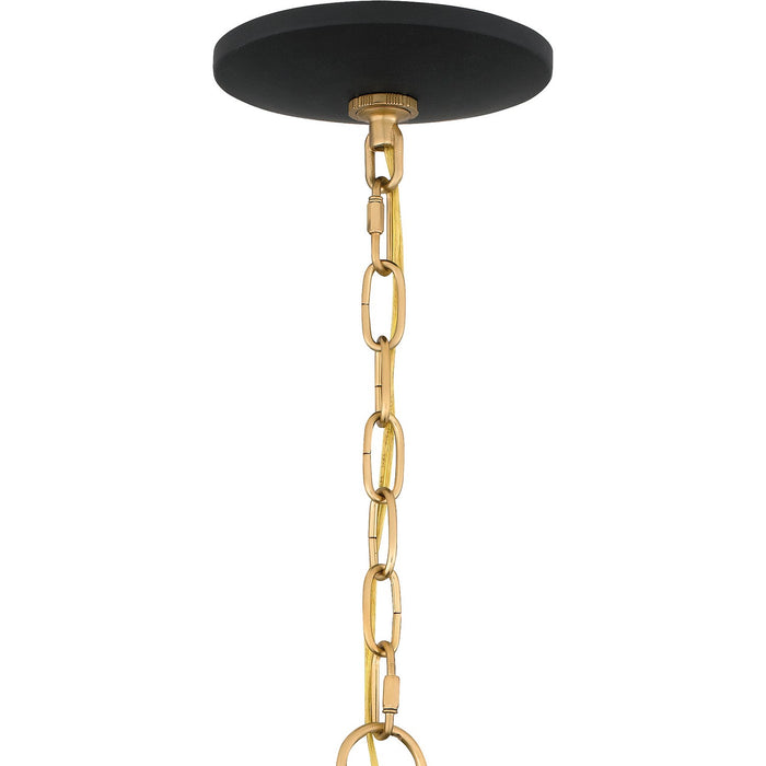 Quoizel QP6214BWS Four Light Pendant, Brushed Weathered Brass