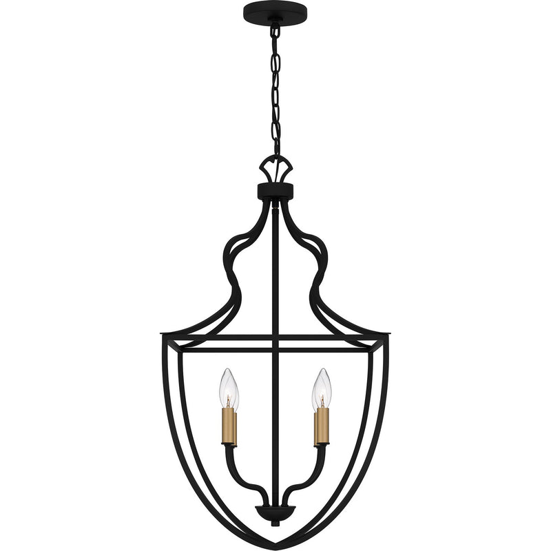 Quoizel QP6215MBK Four Light Pendant, Matte Black