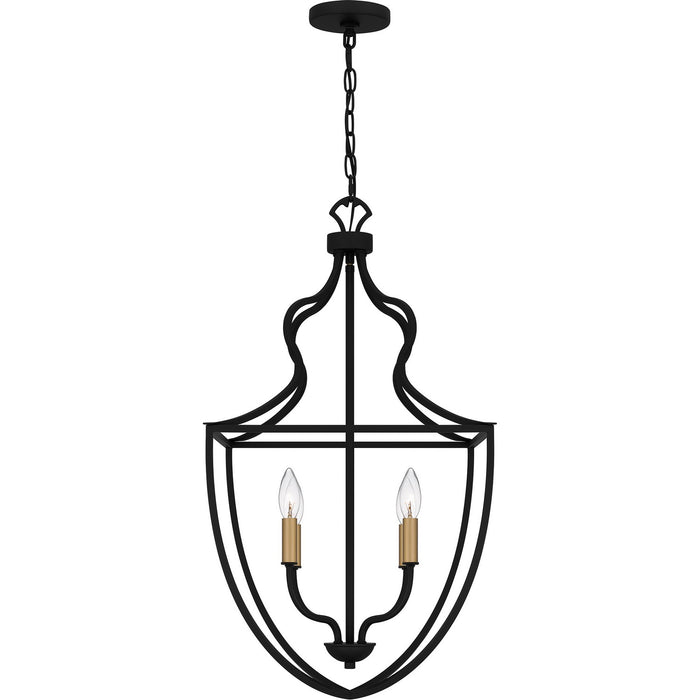 Quoizel QP6215MBK Four Light Pendant, Matte Black