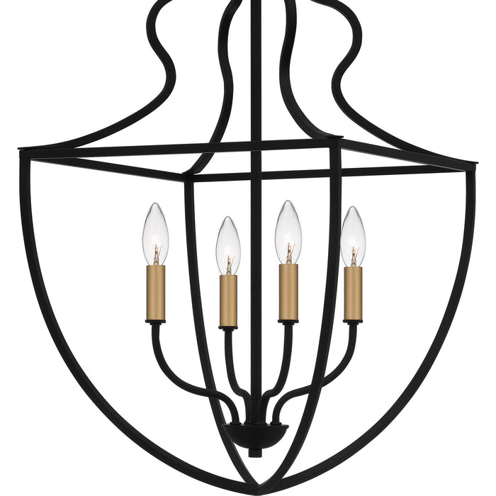 Quoizel QP6215MBK Four Light Pendant, Matte Black