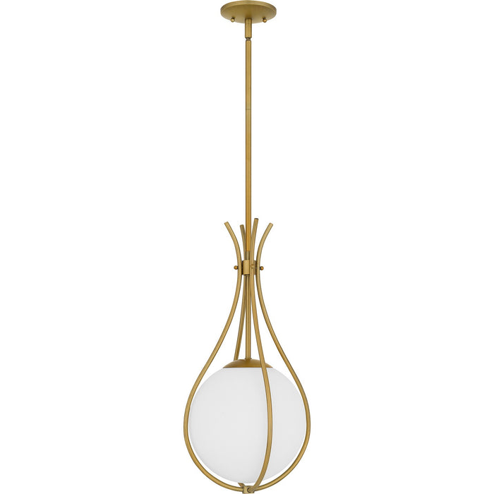 Quoizel QP6216AB One Light Mini Pendant, Aged Brass