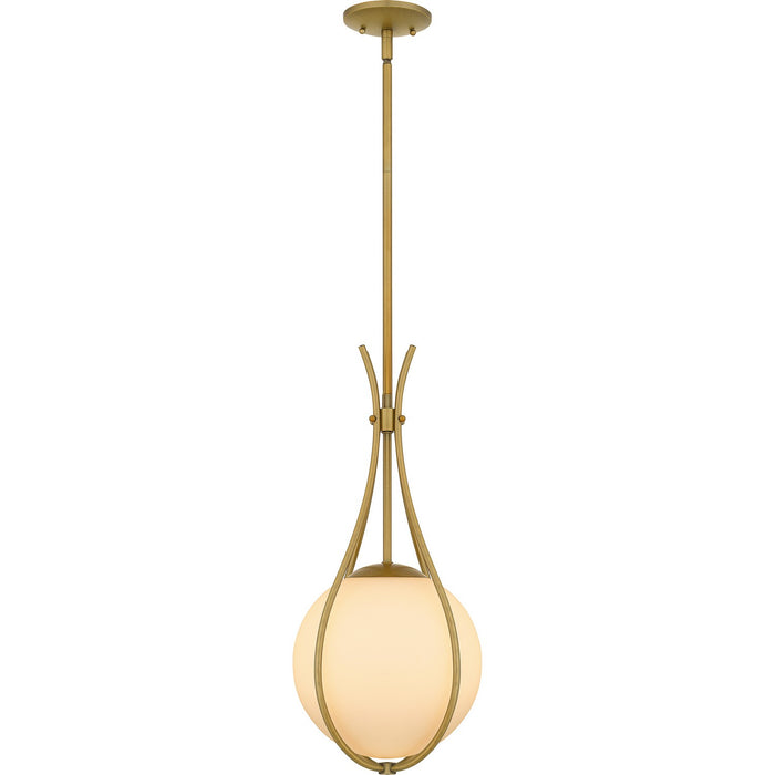 Quoizel QP6216AB One Light Mini Pendant, Aged Brass