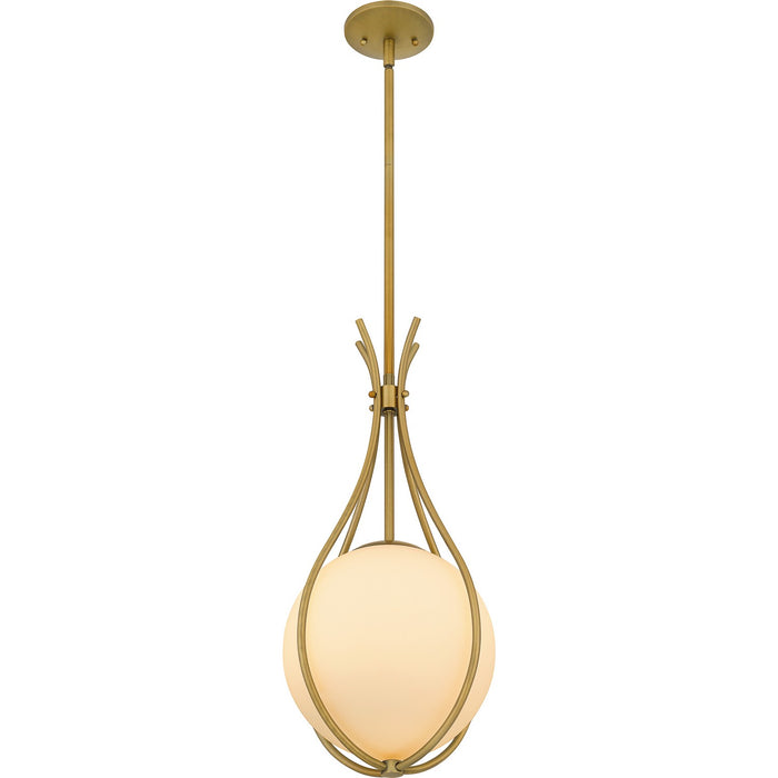 Quoizel QP6216AB One Light Mini Pendant, Aged Brass