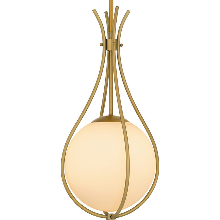 Quoizel QP6216AB One Light Mini Pendant, Aged Brass