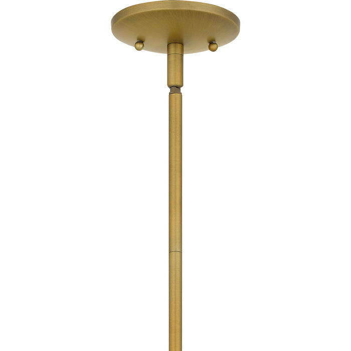Quoizel QP6216AB One Light Mini Pendant, Aged Brass