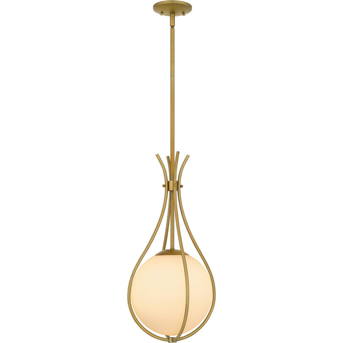 Quoizel QP6216AB One Light Mini Pendant, Aged Brass