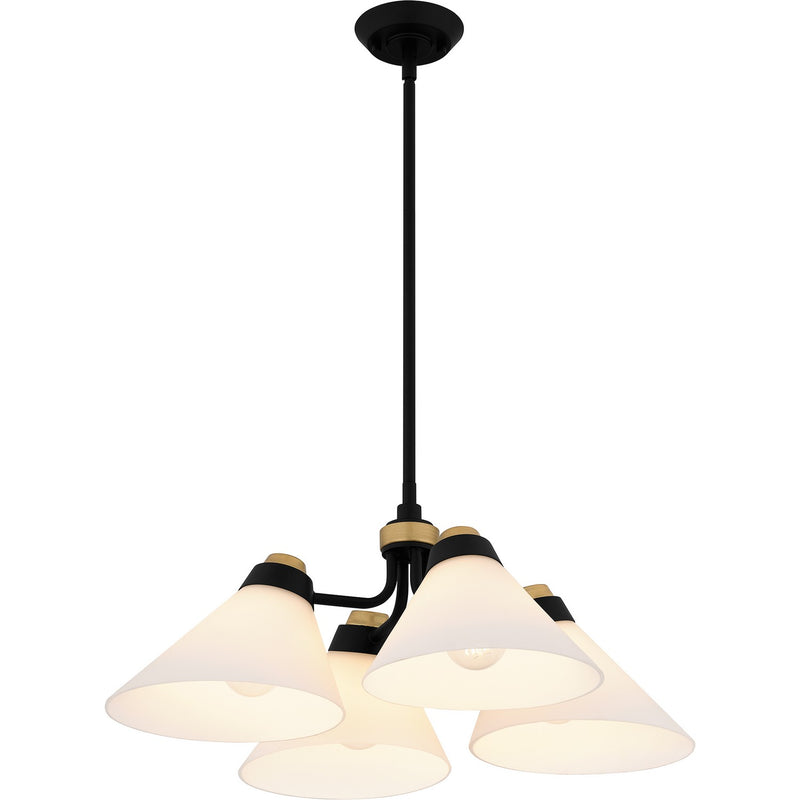 Quoizel QP6218MBK Four Light Pendant, Matte Black