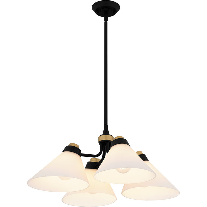 Quoizel QP6218MBK Four Light Pendant, Matte Black
