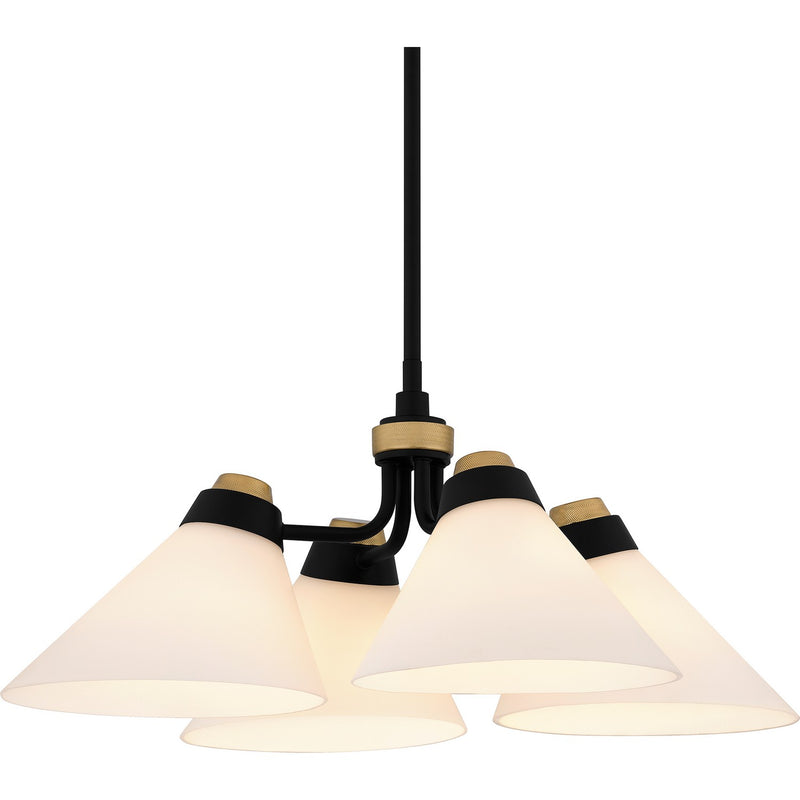 Quoizel QP6218MBK Four Light Pendant, Matte Black