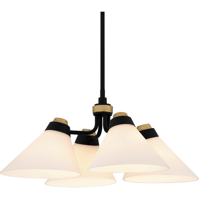 Quoizel QP6218MBK Four Light Pendant, Matte Black