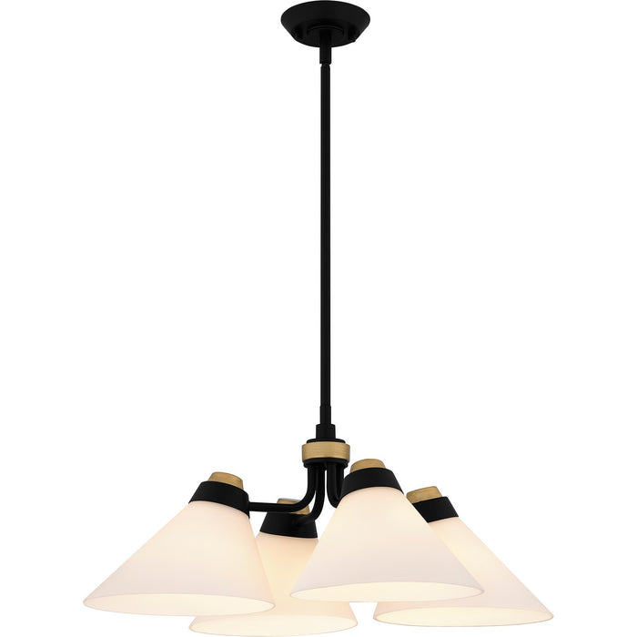 Quoizel QP6218MBK Four Light Pendant, Matte Black