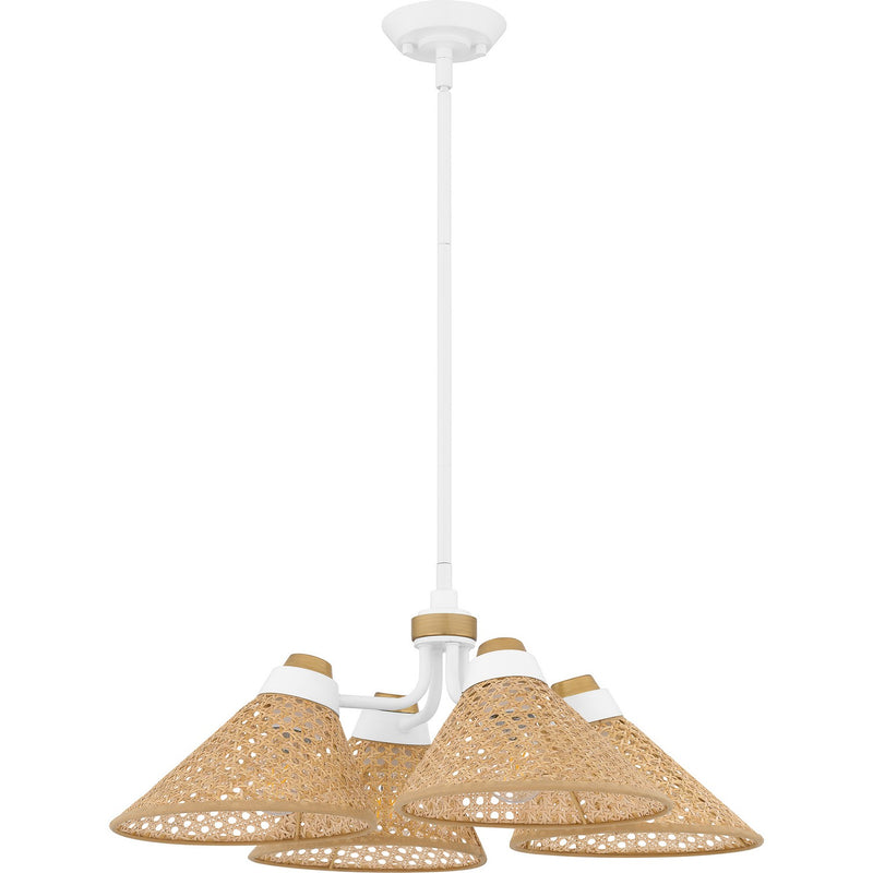 Quoizel QP6218W Four Light Pendant, Matte White