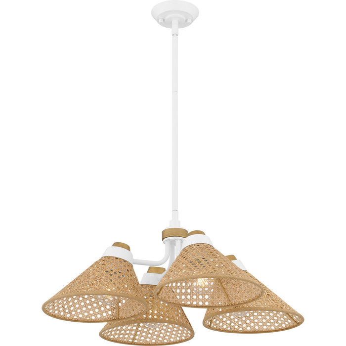 Quoizel QP6218W Four Light Pendant, Matte White