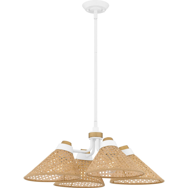Quoizel QP6218W Four Light Pendant, Matte White