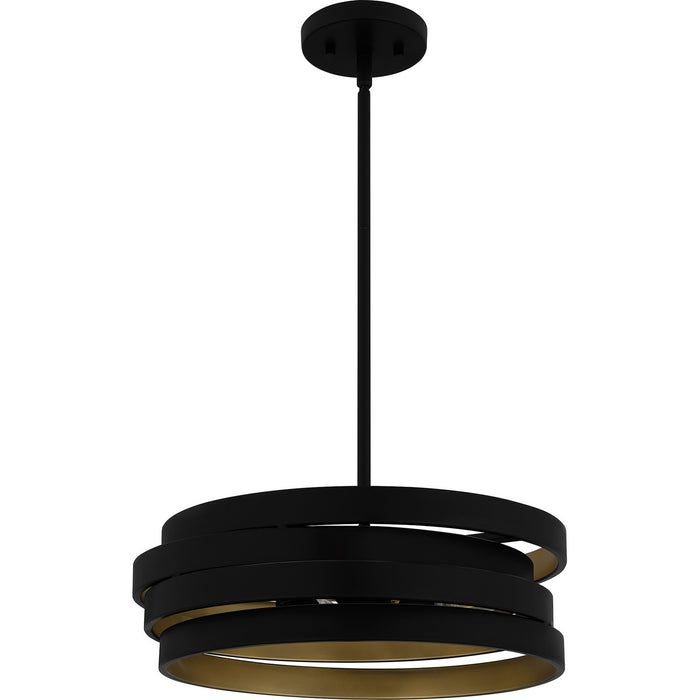 Quoizel QP6223MBK Three Light Pendant, Matte Black