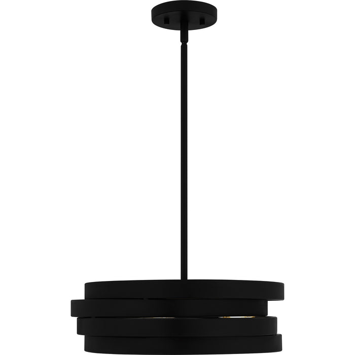 Quoizel QP6223MBK Three Light Pendant, Matte Black