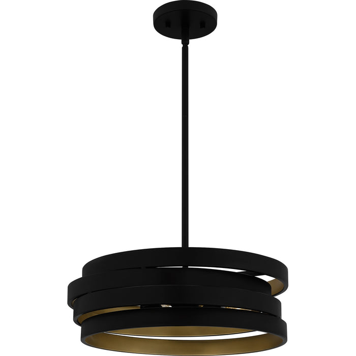 Quoizel QP6223MBK Three Light Pendant, Matte Black