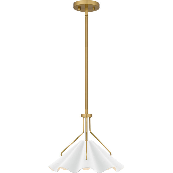 Quoizel QP6219AB One Light Pendant, Aged Brass
