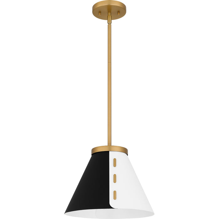 Quoizel QP6224BWS One Light Pendant, Brushed Weathered Brass