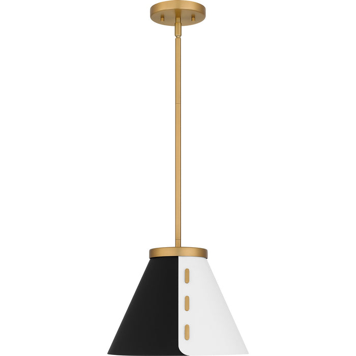 Quoizel QP6224BWS One Light Pendant, Brushed Weathered Brass