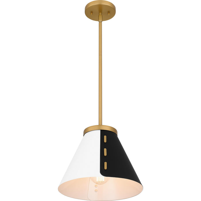 Quoizel QP6224BWS One Light Pendant, Brushed Weathered Brass
