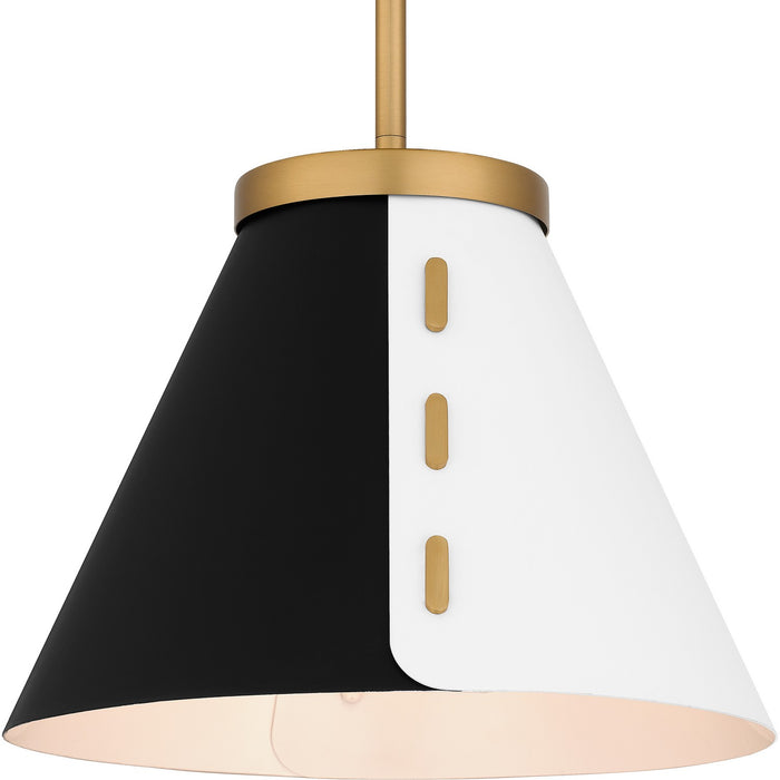 Quoizel QP6224BWS One Light Pendant, Brushed Weathered Brass