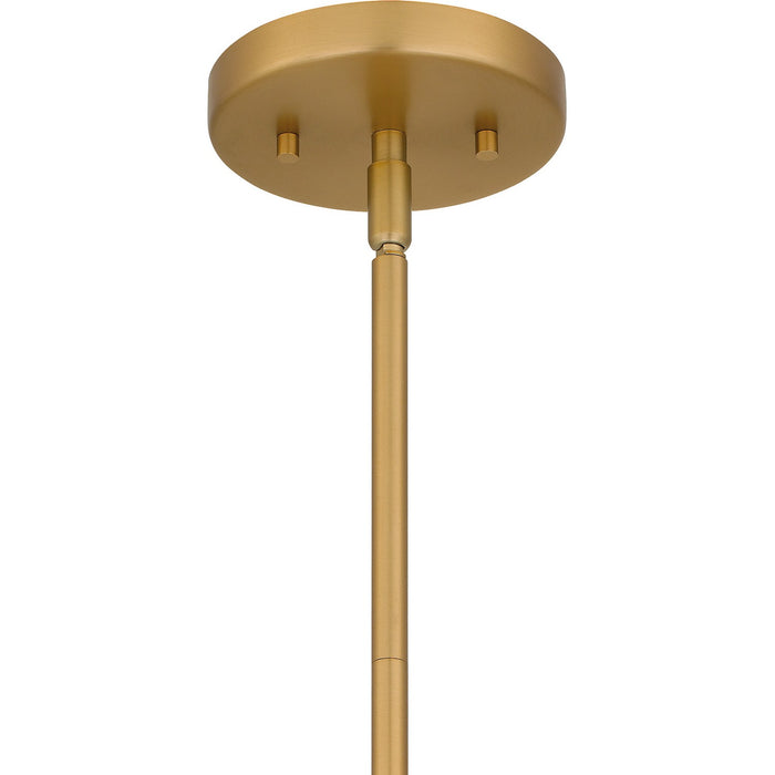 Quoizel QP6224BWS One Light Pendant, Brushed Weathered Brass