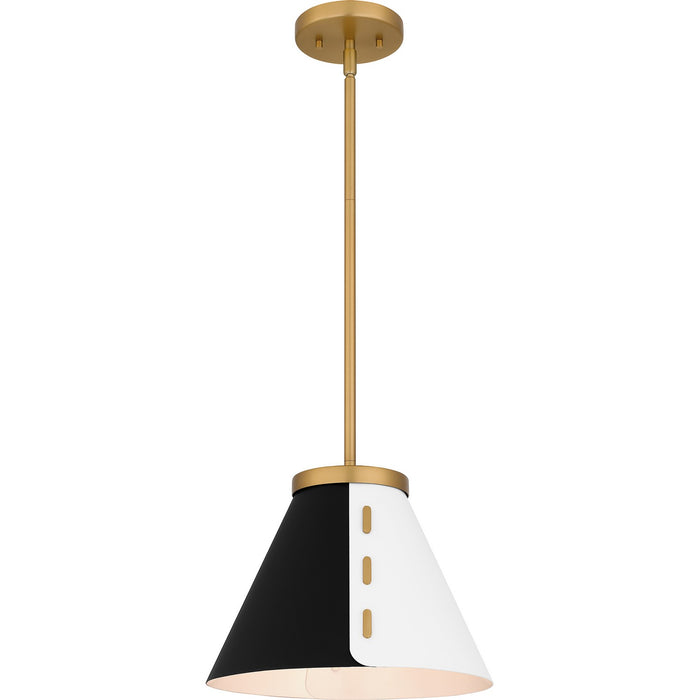 Quoizel QP6224BWS One Light Pendant, Brushed Weathered Brass