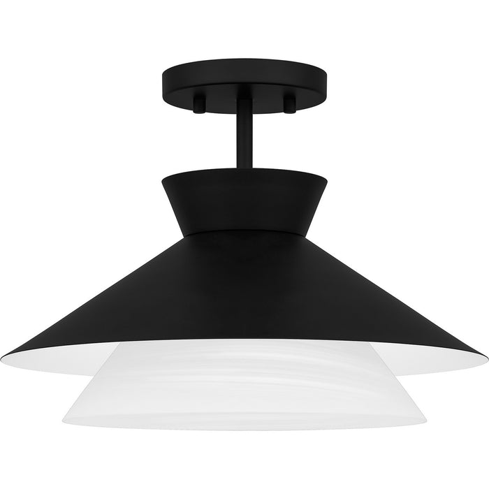 Quoizel QSF6171MBK One Light Semi Flush Mount, Matte Black