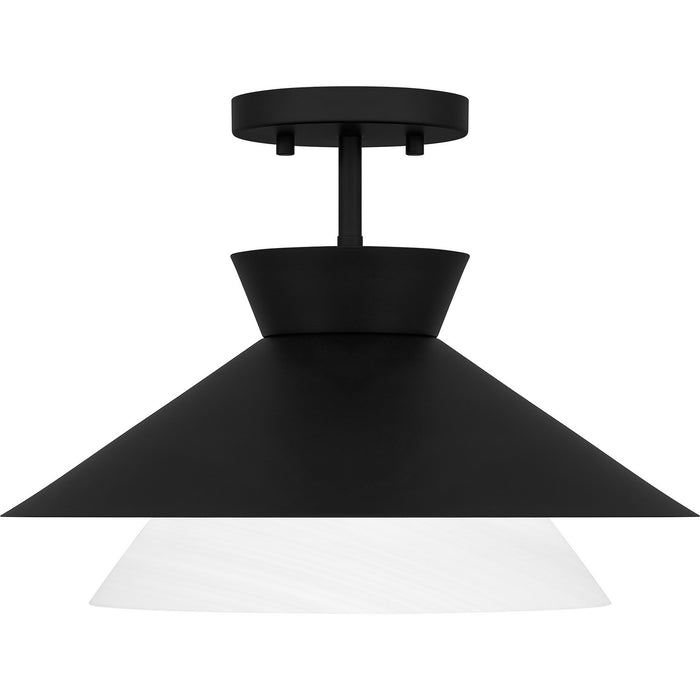 Quoizel QSF6171MBK One Light Semi Flush Mount, Matte Black