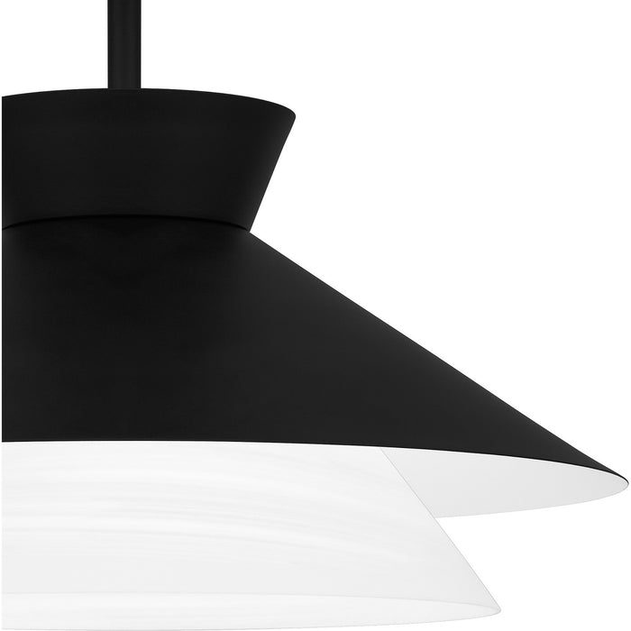 Quoizel QSF6171MBK One Light Semi Flush Mount, Matte Black