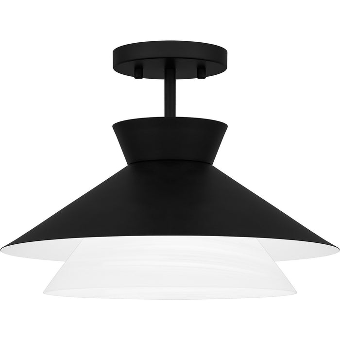 Quoizel QSF6171MBK One Light Semi Flush Mount, Matte Black
