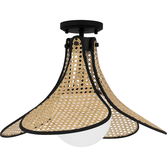 Quoizel QSF6207MBK One Light Semi Flush Mount, Matte Black